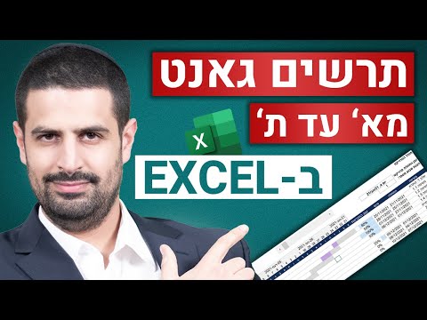 בניית טבלת גאנט מקצועית באקסל מאפס - תרשים הגאנט באקסל ניתן להורדה בחינם מאתר המרכז למומחיות פיננסית