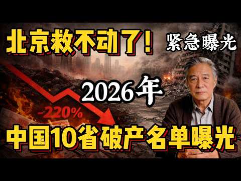 紧急！2026中国10省破产名单曝光，北京救不动了！你的省份上榜了吗？你的存款还安全吗？#中国经济 #人口危机 #信任危机 #债务危机 #房地产 #养老金 #经济寒冬 #老龄化 #金融风险 #生存指南