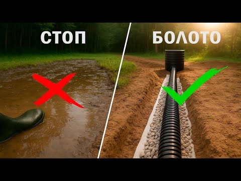 ПРАВИЛЬНЫЙ ДРЕНАЖ на участке у леса. ОСУШЕНИЕ участка.