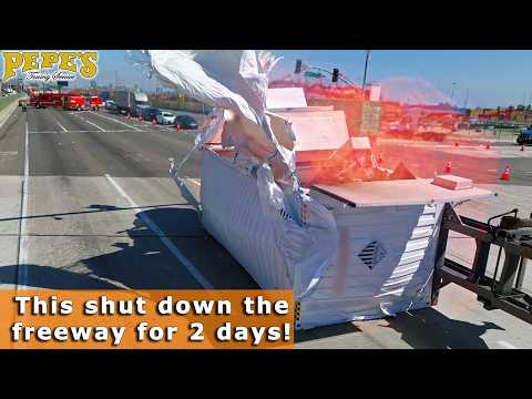 60,000lb Lithium-ion Battery EXPLODES on Freeway!