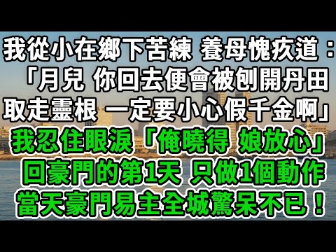 我從小在鄉下苦練 養母愧疚道：「月兒 你回去便會被刨開丹田，取走靈根，一定要小心假千金啊！」我忍住眼淚「俺曉得，娘放心！」回豪門的第1天，只做1個動作，當天豪門易主全城驚呆不已！#風起雲湧 #爽文
