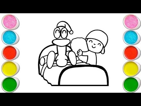 Pocoyo And Pato Cartoon Drawing, Painting & coloring For Kids and Toddlers_ Child Art