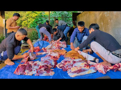 TẾT NGƯỜI LA HỦ (T2) LÀM THỊT BÒ KHỦNG NẤU NỒI MIẾN DONG SÂM ĐẤT SIÊU TO ĐÃI TRẺ EM CẢ BẢN ĂN TẾT