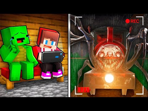 JJ and Mikey Found SCARY CHOO CHOO CHARLES ON A HIDDEN CAMERA in Minecraft ?!