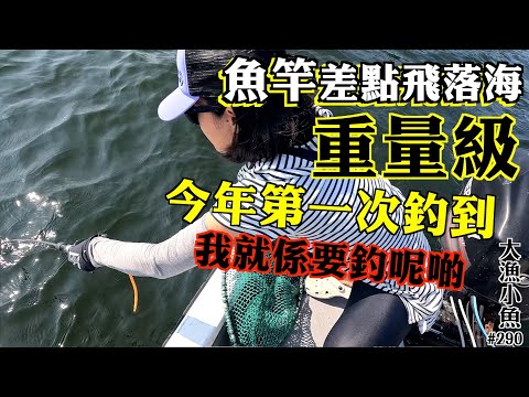 重量級 今年第一次釣到 ┃魚竿都差點飛落海😅┃我就係要釣呢啲💪🏻┃一魚兩吃😋西芹炒球┃大漁小魚#290┃ 中文字幕