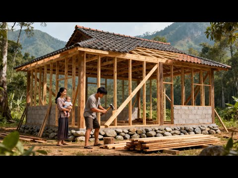 The couple and their daughter spent 102 days building their home. | By @born from the forest