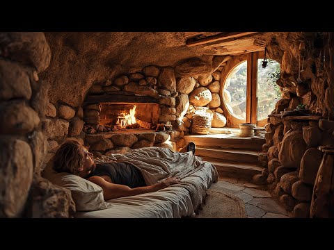 I Built a Stone Bed Heater to Survive 90 Days on a Cliff | Full Build