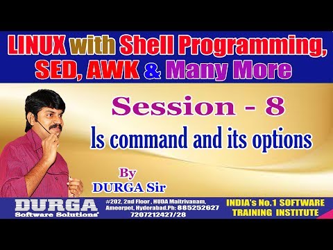 LINUX Classes || Session - 8 : ls command and its options || By Mr. DURGA Sir