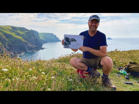 Sketching with India ink | Pentire Head, Cornwall