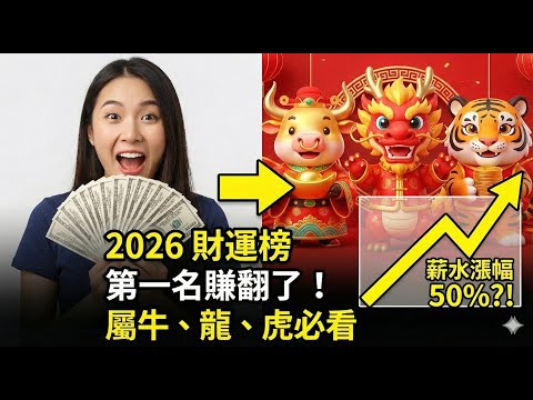 2026 生肖財運榜：第一名竟然是「它」？這三個生肖薪水即將翻倍！🔥#2026運勢 #十二生肖 #財運預測 #生肖運勢 #暴富 #命理 #丙午年 #雙火年