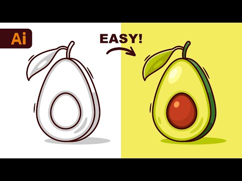 Adobe Illustrator Tutorial - How to Create an Avocado Vector (HD)