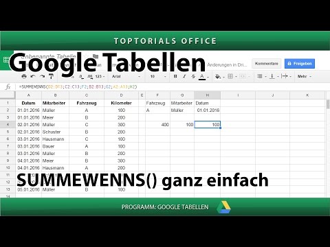 SUMMEWENNS ganz einfach ( Google Tabellen / Spreadsheets )