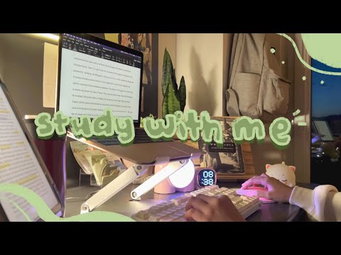 1 hr study with me, no breaks | keyboard sounds and lofi
