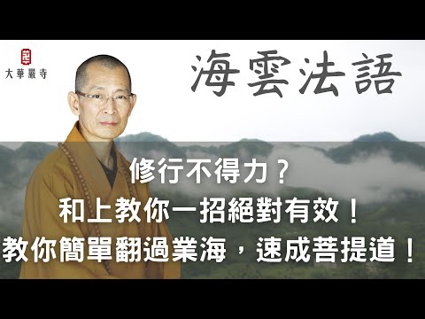 海雲法語 | 修行不得力？和上教你一招絕對有效！教你簡單翻過業海，速成菩提道！
