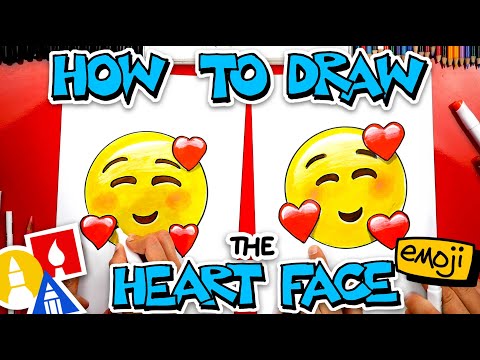 How To Draw The Heart Face Emoji 🥰