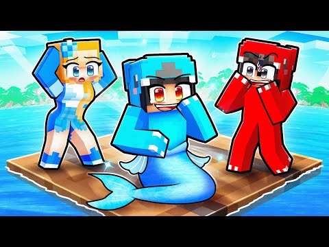 I Pretended to be a MERMAID on One Raft With Crazy Fan Girl In Minecraft!