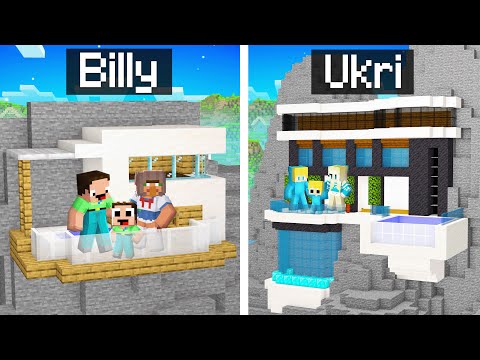 Billys Familie KLEINES vs Ukris Familie RIESIGES Klippenhaus Bau Challenge in Minecraft!