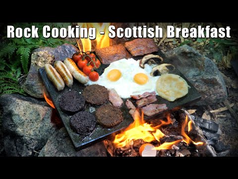 Scottish Breakfast Cooked on a Rock