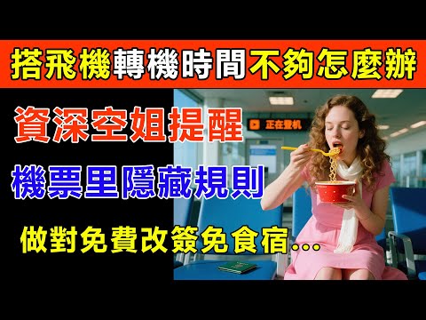 轉機時間不夠怎麼辦？機票裡的「隱藏規則」其實保障你！學會這句話，航空公司免費改簽、食宿全包！#生活經驗 #百科密码 #科普 