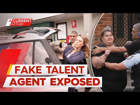 Talent agent hits reporter as she denies lying to clients | A Current Affair