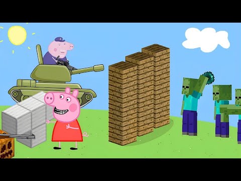 Peppa Pig vs Minecraft Zombies - Continuation. 2 season. All parts. (Complete)
