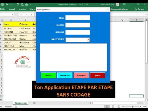 VBA MAGIQUE/ Ton application VBA  ETAPE par ETAPE/ sans codage_13. www.VbaWriter.ch