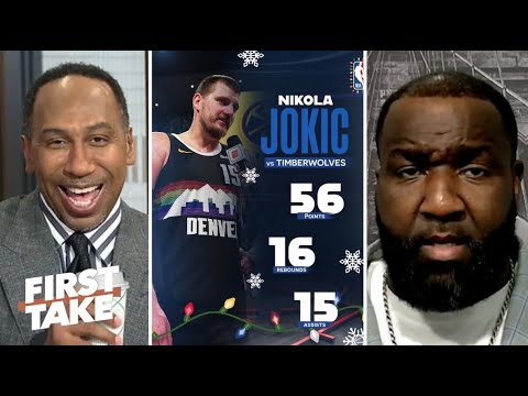 FIRST TAKE | "Jokić is the best player on planet" - Stephen A. on Jokic drops 56 Pts triple-double