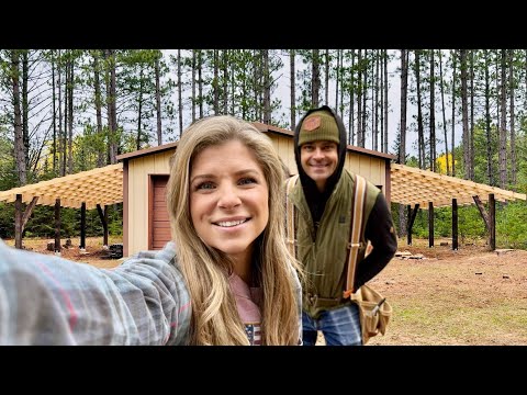 One step closer to shelter before winter hits! | Installing the purlins.