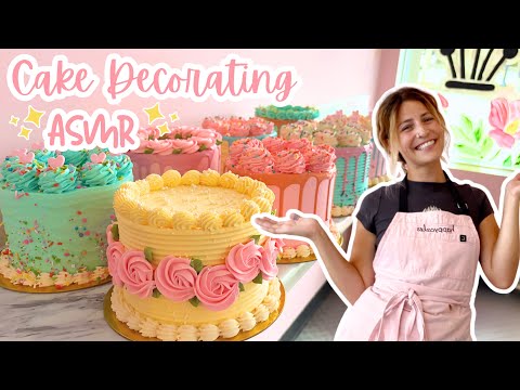 Satisfying Cake Decorating ASMR | 8 Cakes in 35 Minutes! | [No Talking] [No Music]