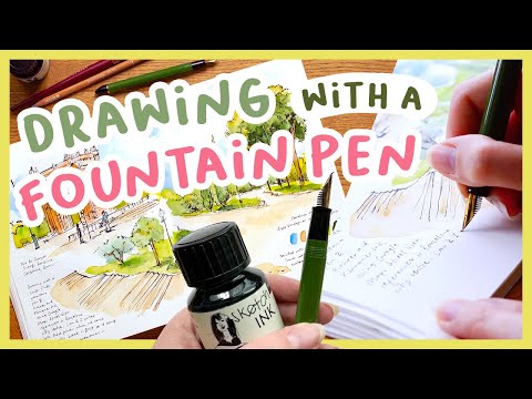 Urban sketching with a fountain pen! 🎨 Trying a Sailor Fude De Mannen