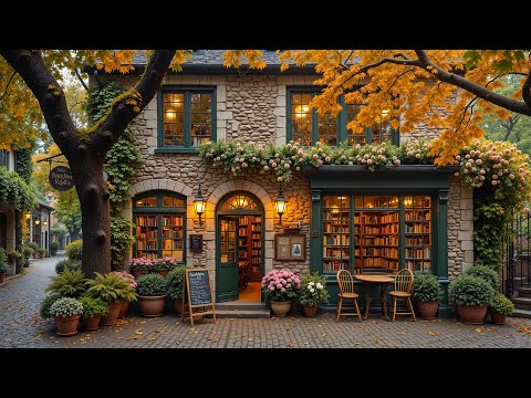 Relaxing Smooth Jazz At Cozy Book Cafe - Warm Autumn Ambience With Coffee, Books And Calm Vibes