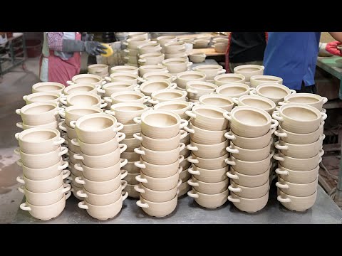 Wonderful Traditional Earthenware Pot Mass Production Process. Korean Ceramics Factory