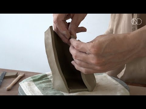 판작업으로 만든 각진 도자기 화병 : Making a ceramic vase [ONDO STUDIO]