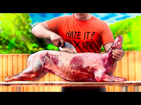 МЫ ПРИГОТОВИЛИ ОГРОМНУЮ ДИКУЮ КОСУЛЮ В ПЕЧИ / НЕБОЛЬШОЙ ОЛЕНЬ