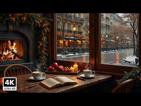 Cozy Jazz at a Quiet Winter Cafe ❄️ Winter Jazz And Soft Fireplace Sounds For A Relaxing Mood #25