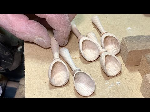 Richard Raffan turns two of his signature salt scoops