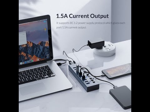 Maximize Your PC Desk Setup with a 7-Port USB Hub! #tech #pc