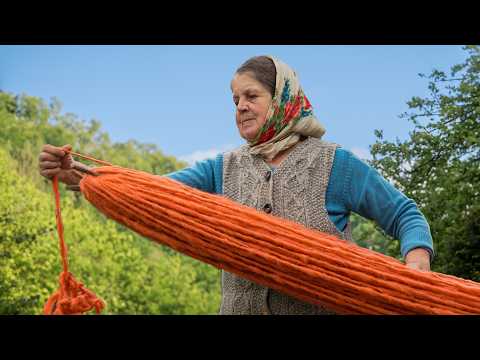 Happy Old Age of Cute Grandma in a Mountain Village Far from Civilization