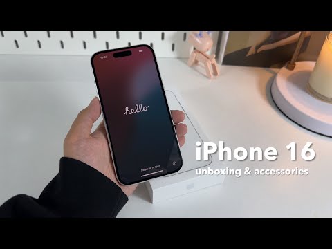 ☁️ iPhone 16 (white) aesthetic unboxing & accessories | camera test and iOS 18 customization ✨ ASMR