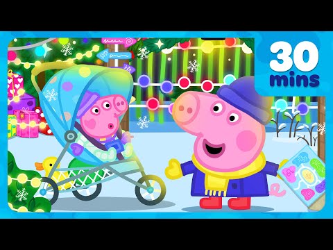 George Pigs Christmas Lights Trail🎄 Evie's First Xmas Lights ☃️ Peppa Pig Full Episodes | 30 Mins