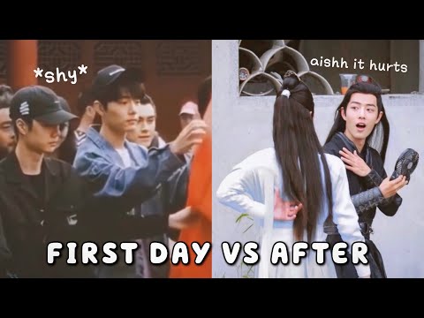 yizhan on the first day of filming the untamed vs after