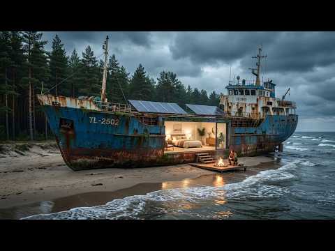 I Transformed an Abandoned Fishing Trawler into a Warm Minimalist Home | ASMR Build #2