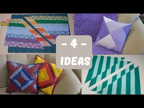 Patchwork pillowcases FROM STRIPS, 4 ideas. Compilation #1