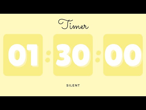 🌼 1 Hour 30 Minutes Silent Timer with Cute Ending Alarm | Pastel Yellow Timer