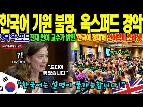 해외감동사연 한국어는 상식을 뒤집는다 7개 언어 구사 옥스퍼드 교수가 발견한 한국어의 비밀 600년 전 문서를 현대인이 읽고 70년 분단에도 소통되는 독특한 언어 체계