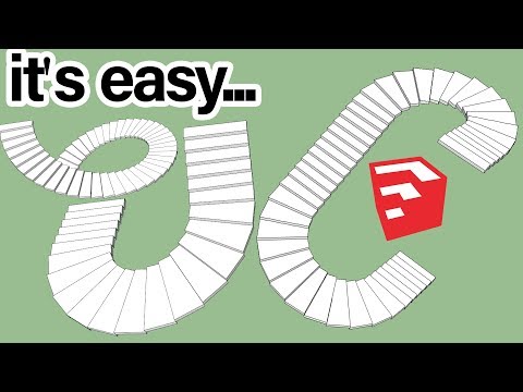 Super Easy Way To Make Curved Stair In SketchUp