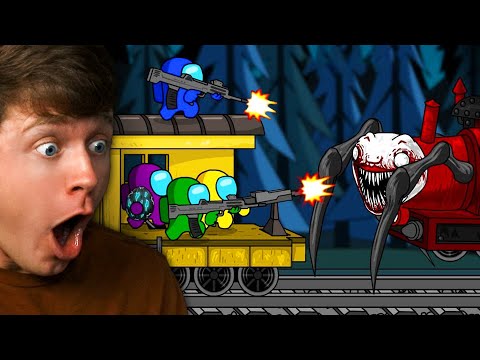 Reacting to AMONG US vs CHOO CHOO CHARLES! (Funny)
