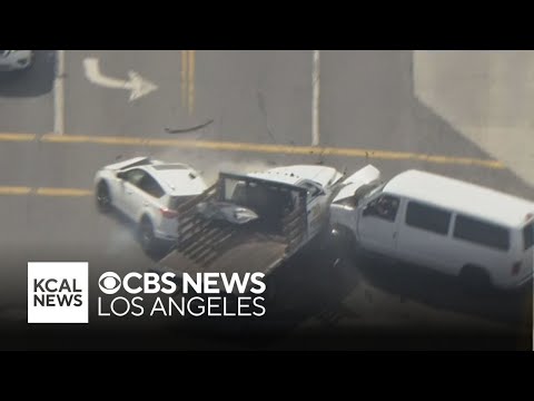Dangerous pursuit of stolen truck ends in violent crash in Los Angeles County
