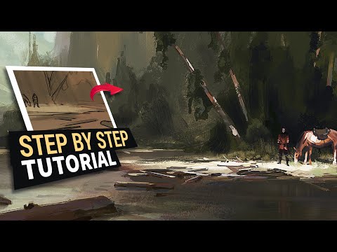 How to Paint Environment Concept Art ( Composition Breakdown) Digital Painting Tutorial