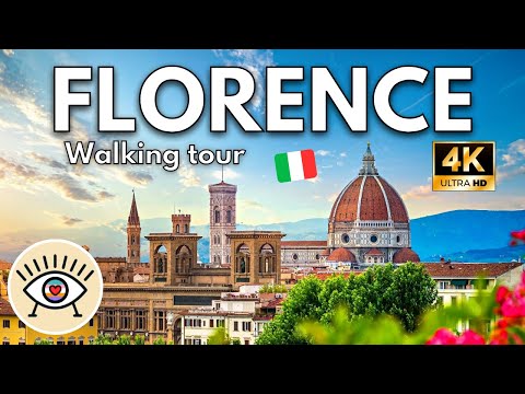 🌼 FLORENCE Italy (4K) ✅ Free WALKING TOUR with CAPTIONS -